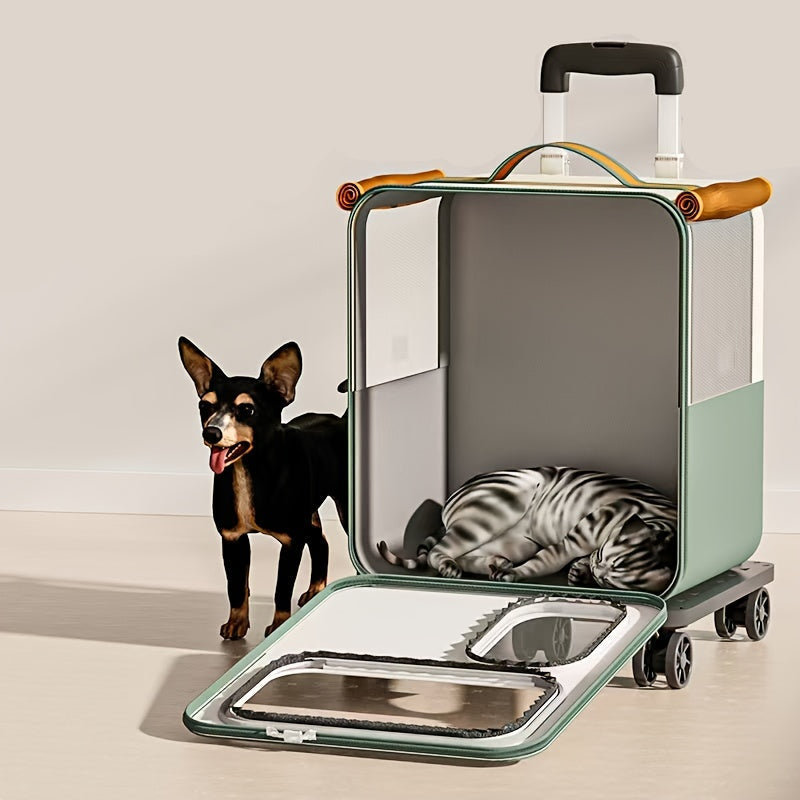 Pet Rolling Suitcase with Five Silent Wheels