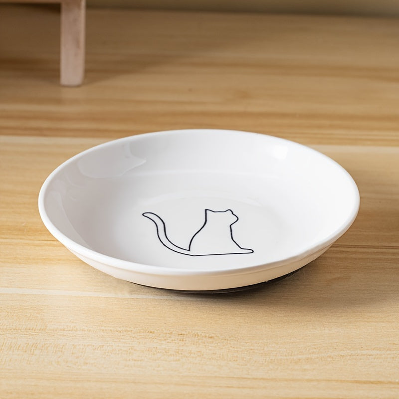 Ceramic Cat Bowl with Silicone Grip