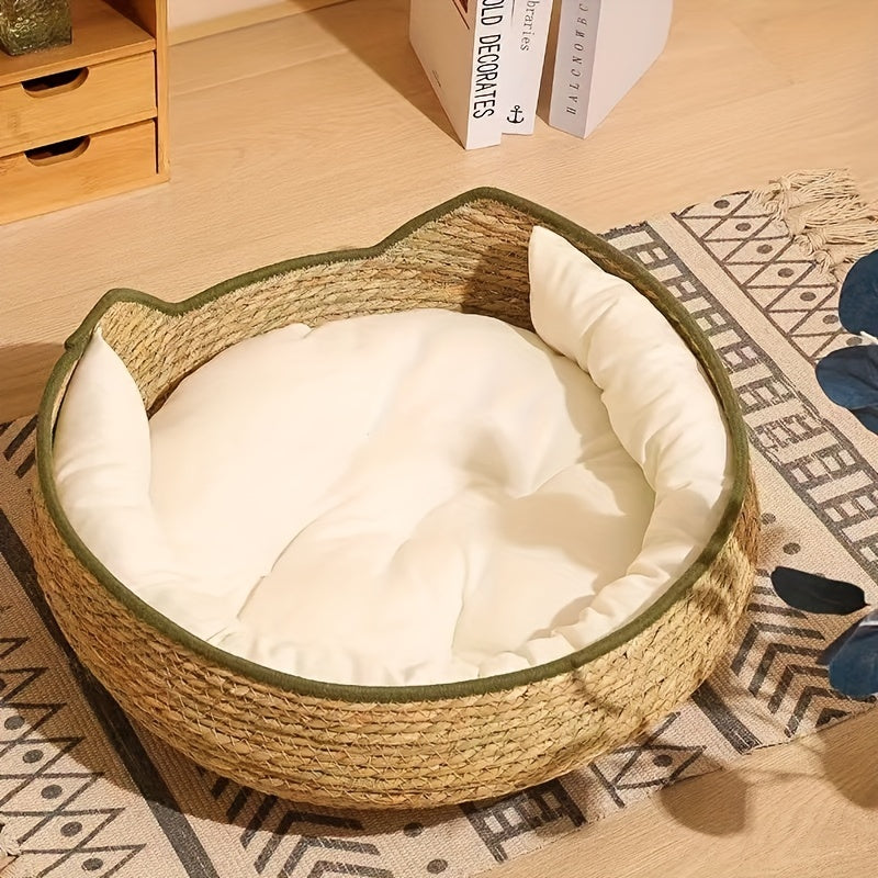 Large Cat Bed with Removable Cushion