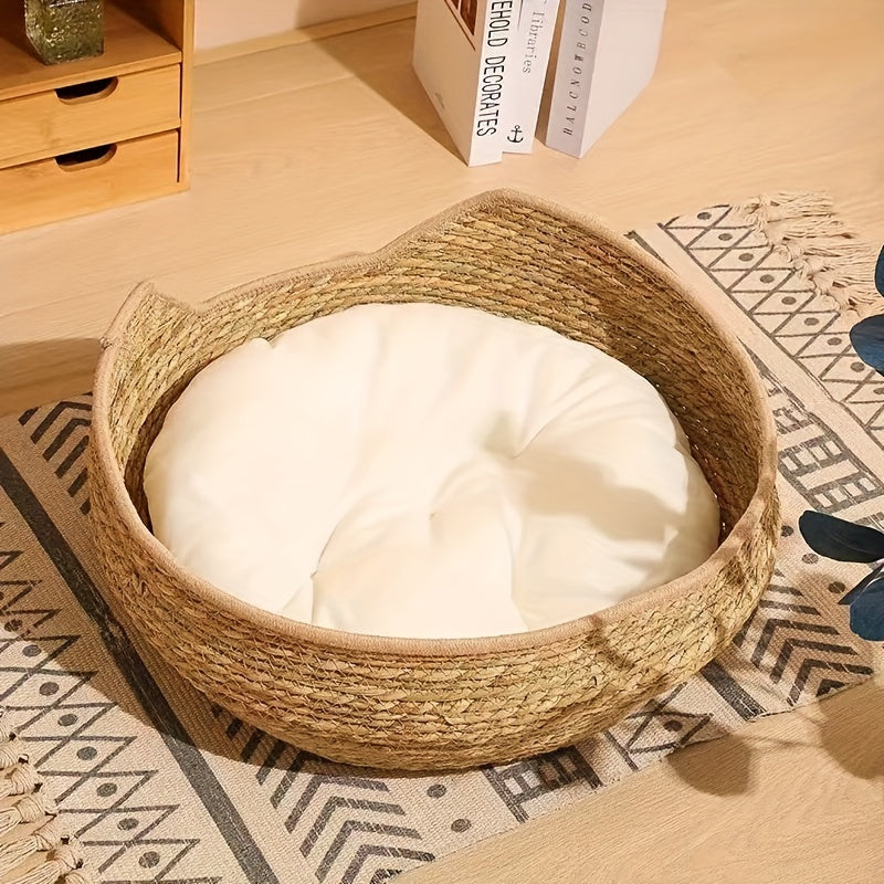 Large Cat Bed with Removable Cushion