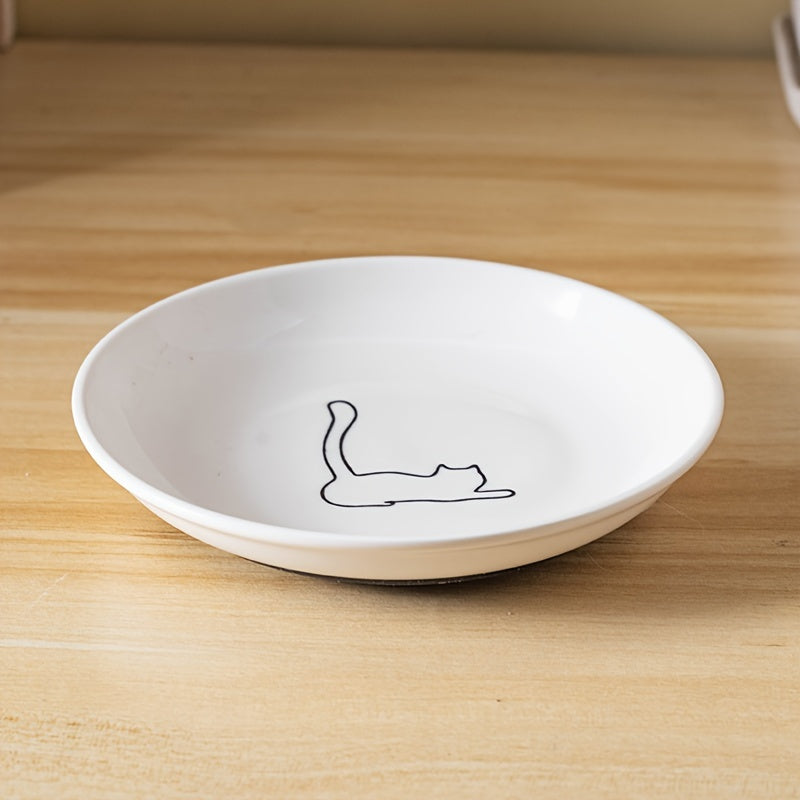 Ceramic Cat Bowl with Silicone Grip