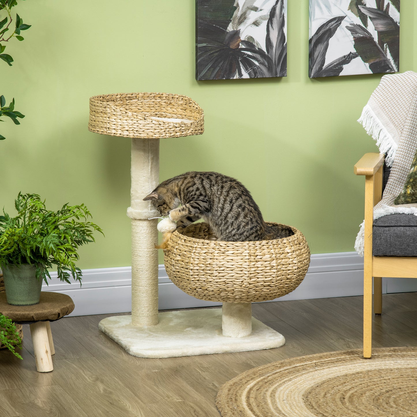 Cat Tree, 72 cm, Climbing Tree with 2 Cat Beds