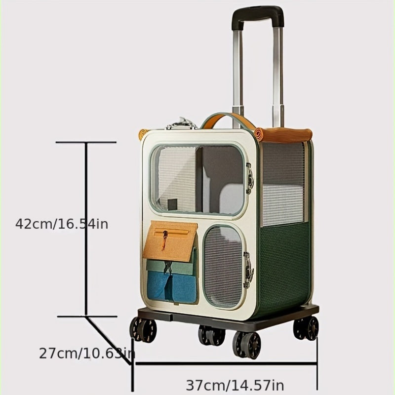 Pet Rolling Suitcase with Five Silent Wheels