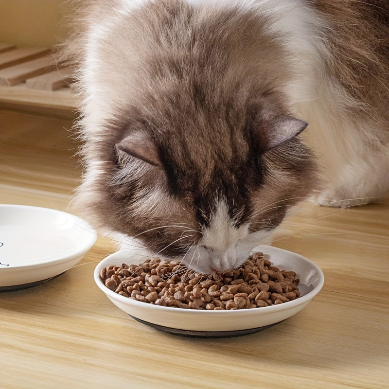 Ceramic Cat Bowl with Silicone Grip