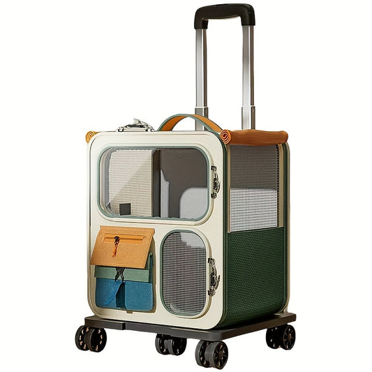 Pet Rolling Suitcase with Five Silent Wheels