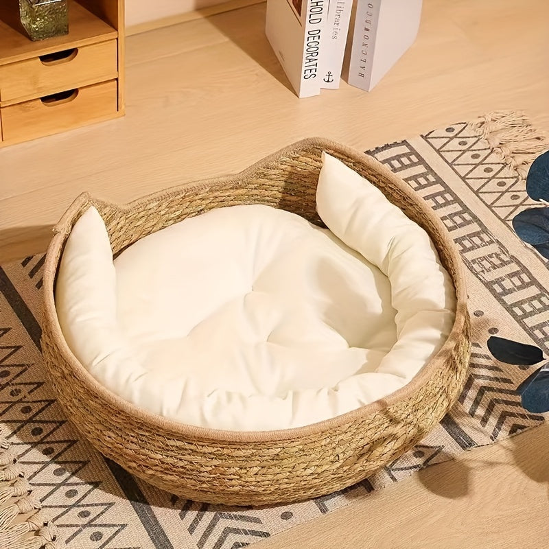 Large Cat Bed with Removable Cushion