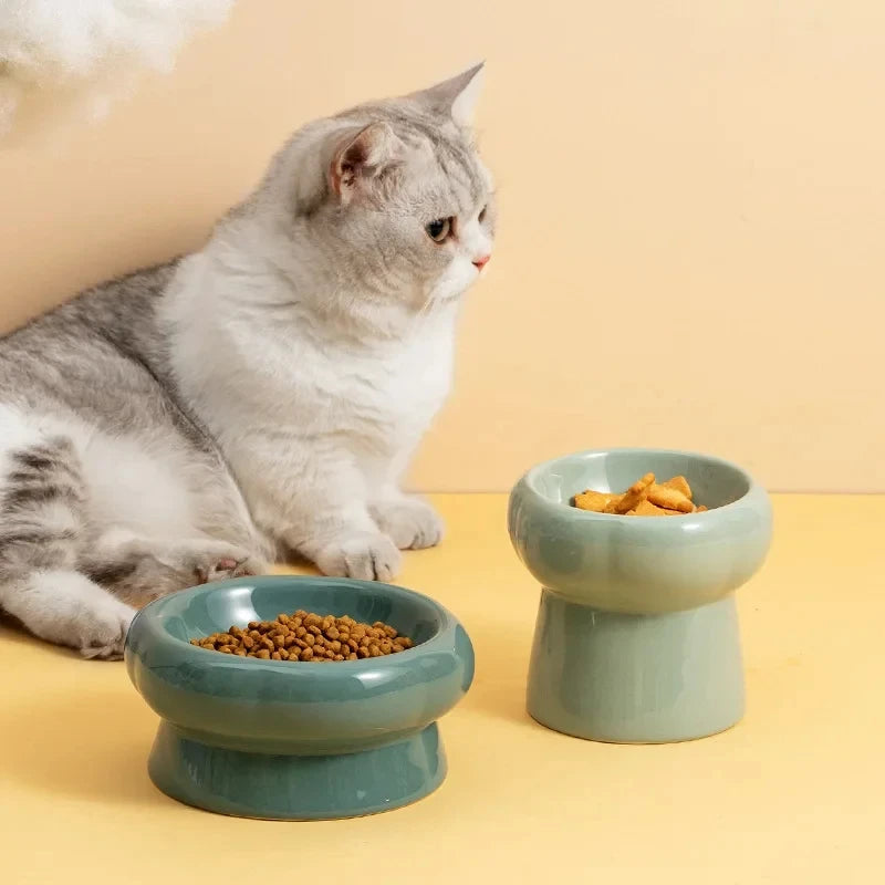 Cat High Foot Ceramics Bowls