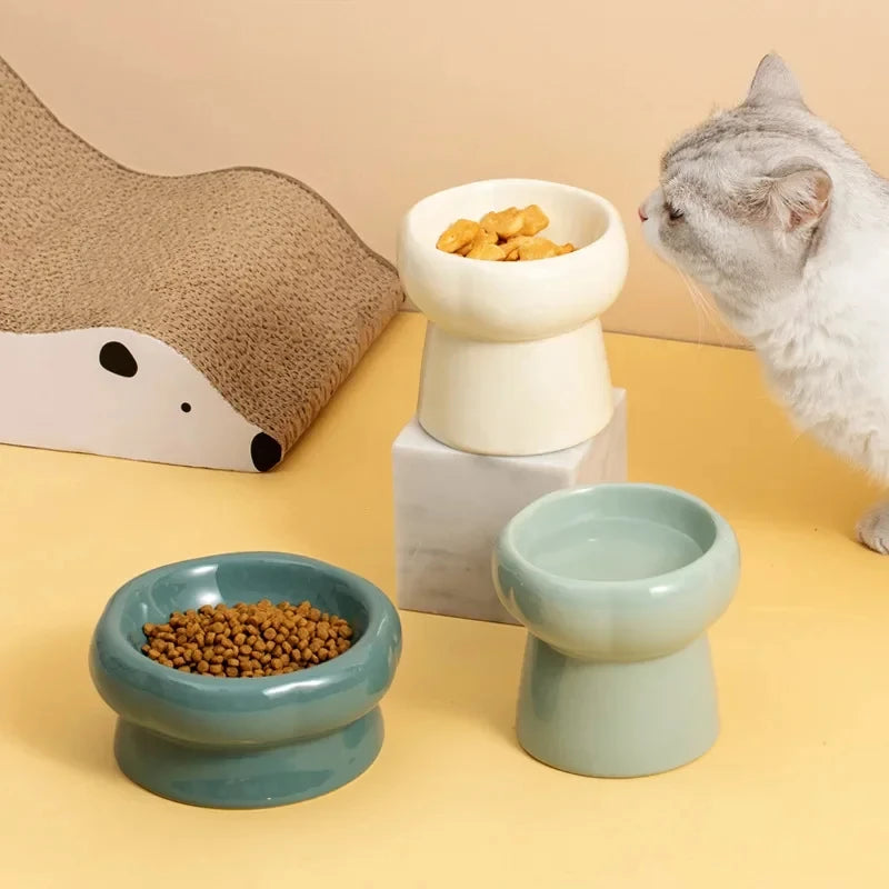 Cat High Foot Ceramics Bowls