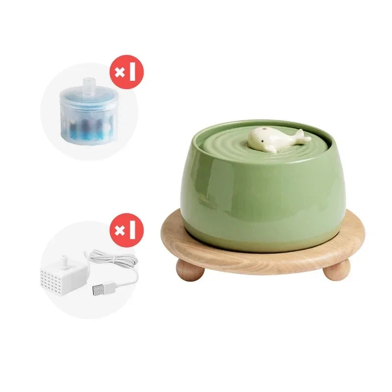 1.3 L Ceramic Cat Water Fountain