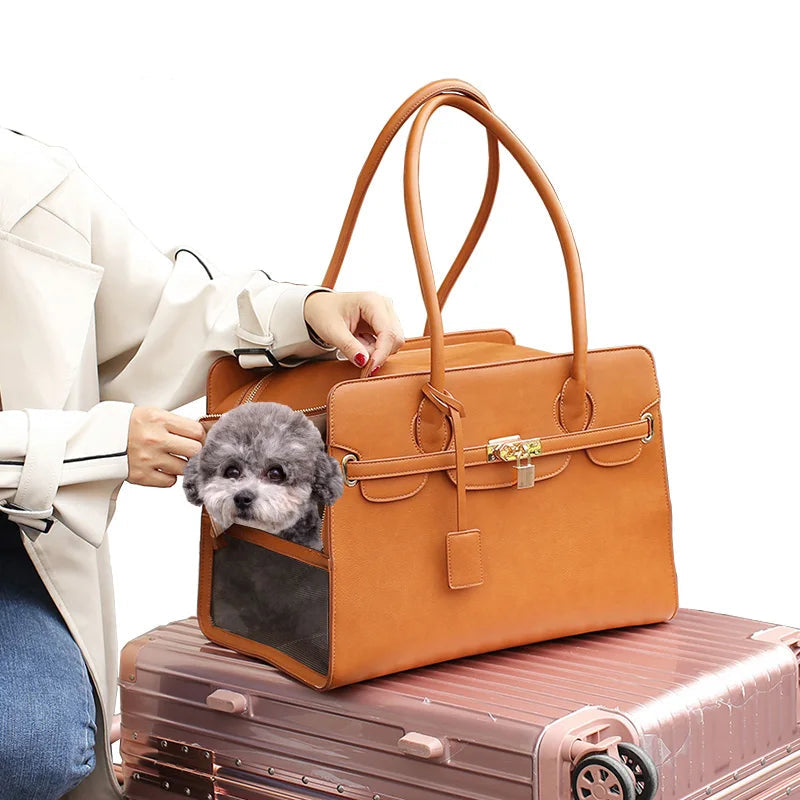 New Luxury PU Leather Pet Carrier