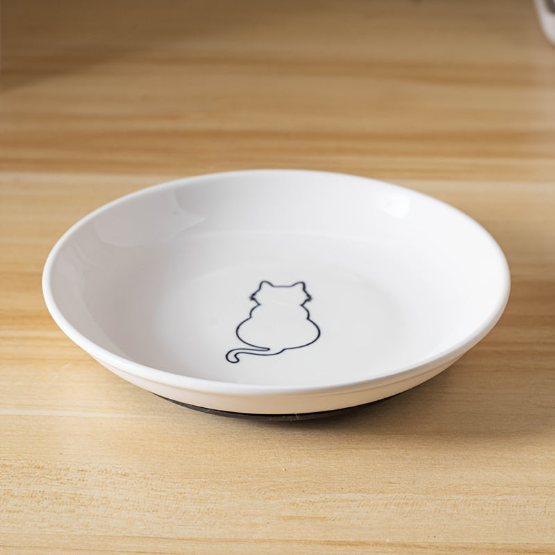 Ceramic Cat Bowl with Silicone Grip